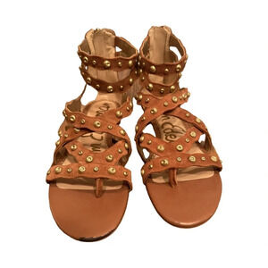 Sam Edelman Suede Gold Studded Daye Sandals Size 6.5